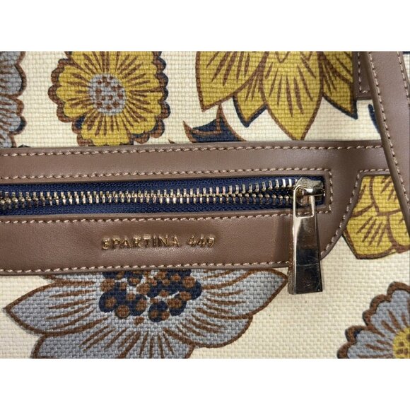 Sparrtina 449 Daufuskie Island Leather Purse Shoulder Bag Floral Yellow Brown - Picture 13 of 14